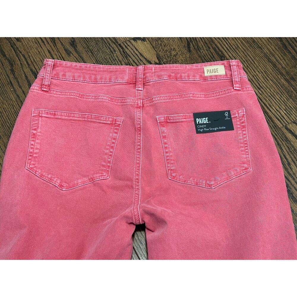 Paige Cindy Jeans Women Size 31 Red Denim Casual High Rise Straight Leg NWT - Picture 10 of 11